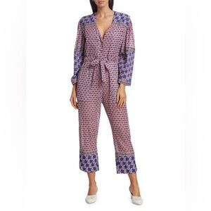 Sea New‎ York Bianca Paisley Long-Sleeve Jumpsuit sz 8